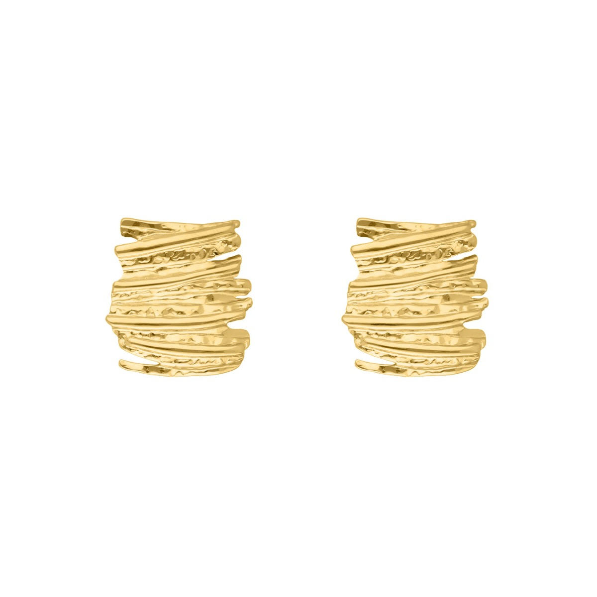 Statement stud oorbellen organic goudkleurig