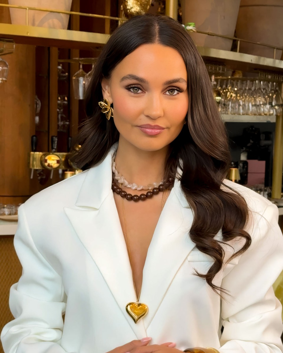 Kralenketting hartjes beige