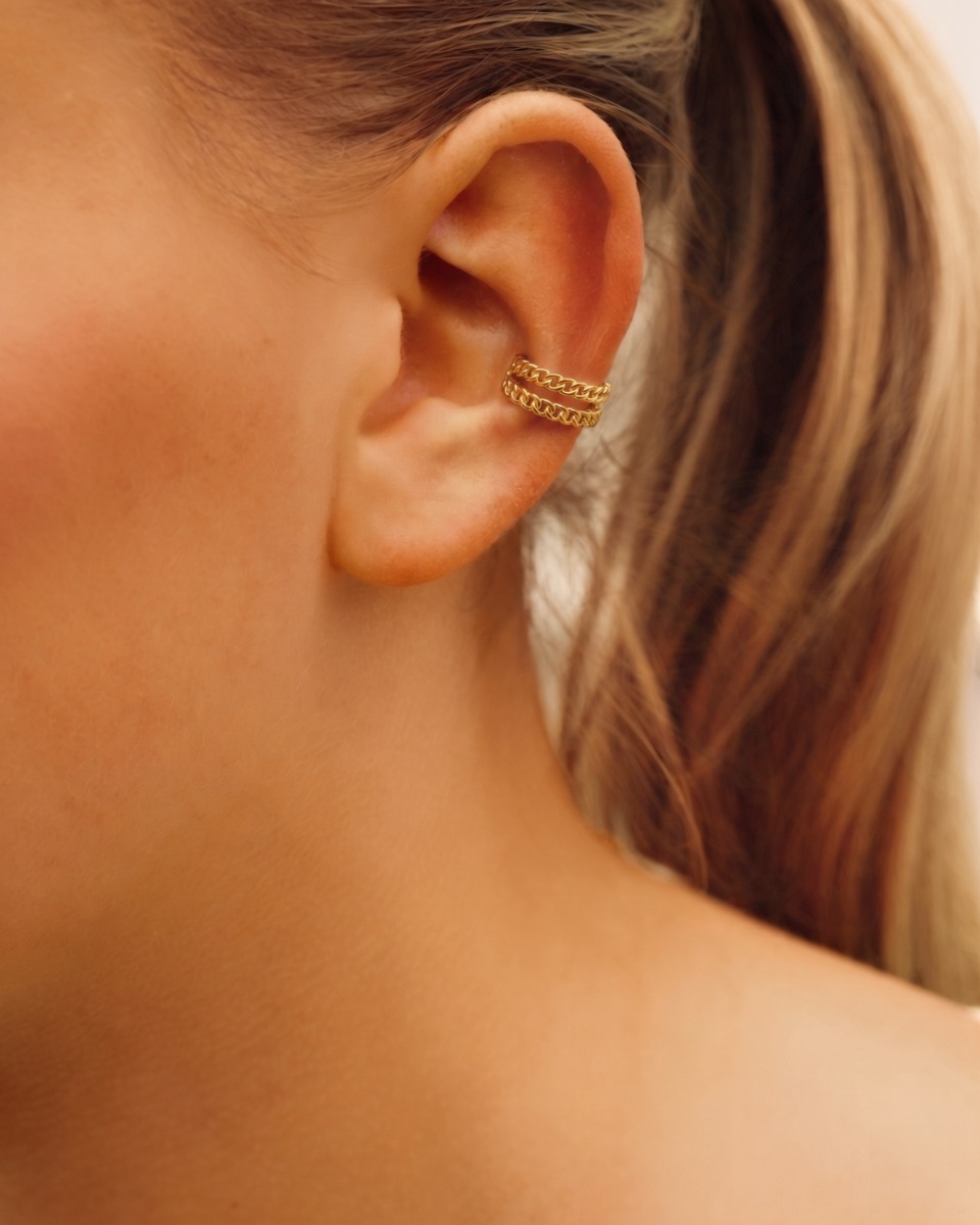 Gouden dubbele ear cuff