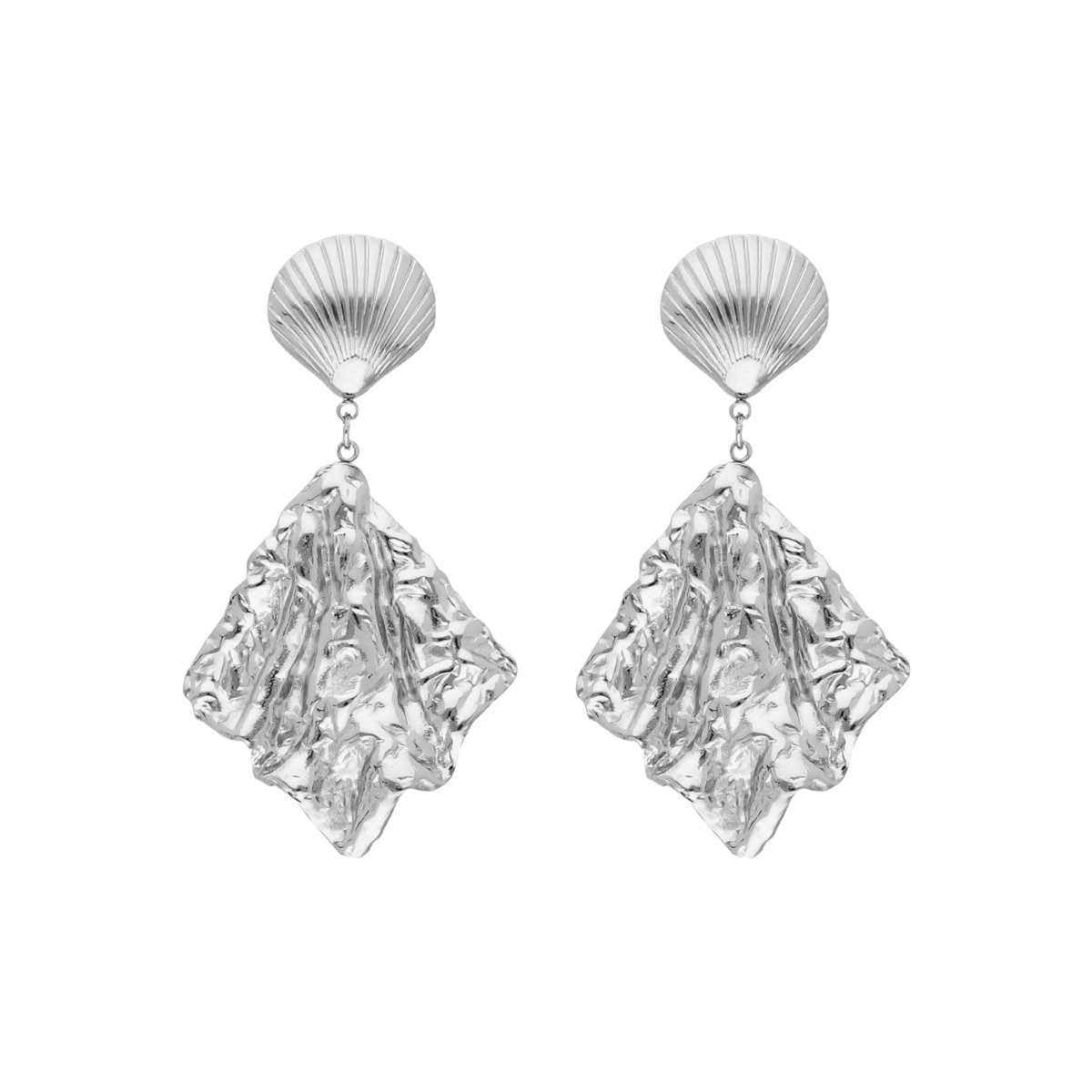 Statement oorbellen schelp