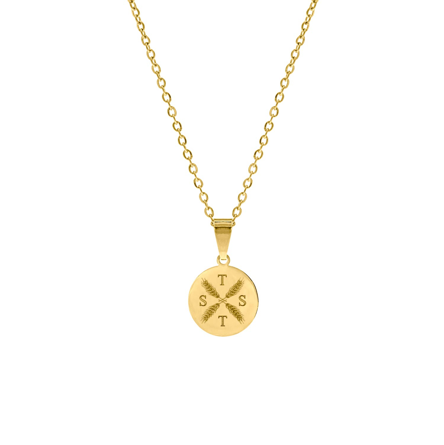 Ketting vier letters goud kleurig