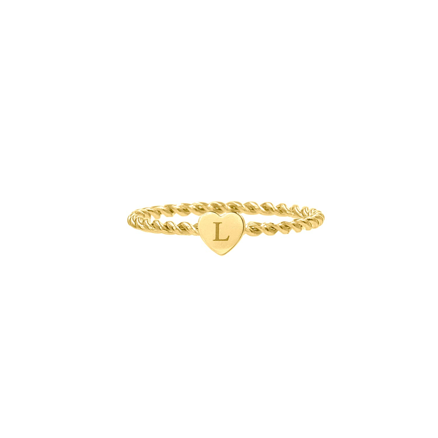 Ring met graveerbaar hartje goud