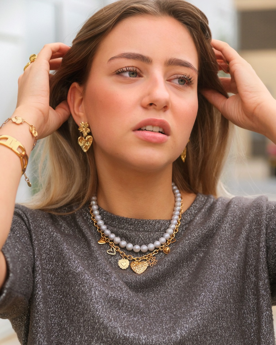 Parelketting grijs