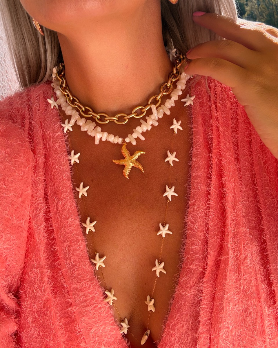 Gouden necklaceparty met zeesterren