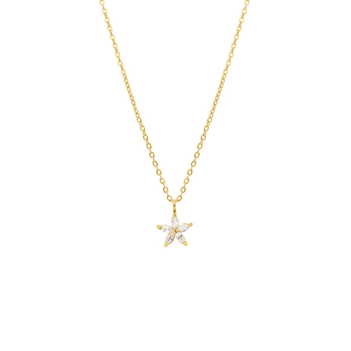 Sparkle flower ketting goudkleurig