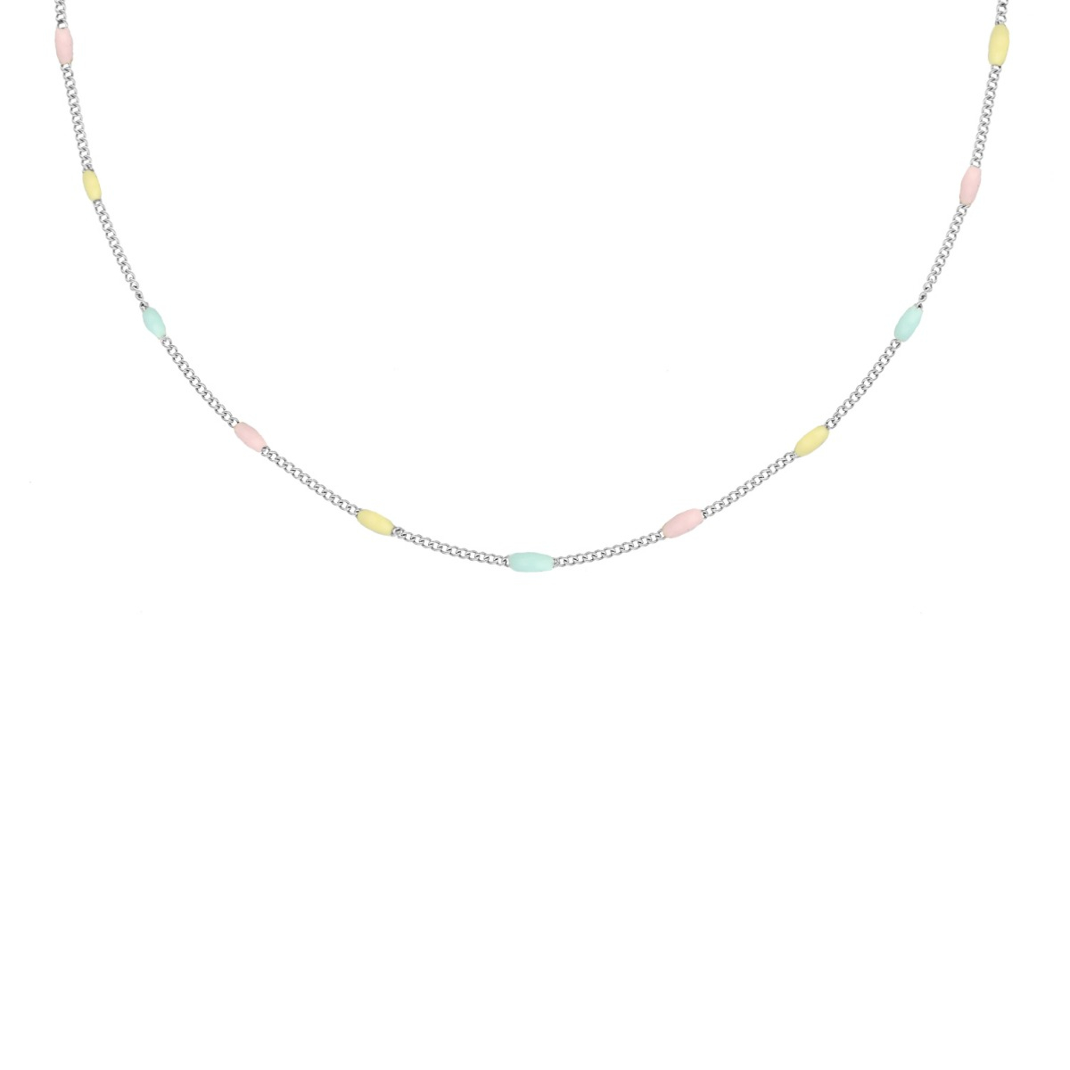 Ketting met bolletjes pastel