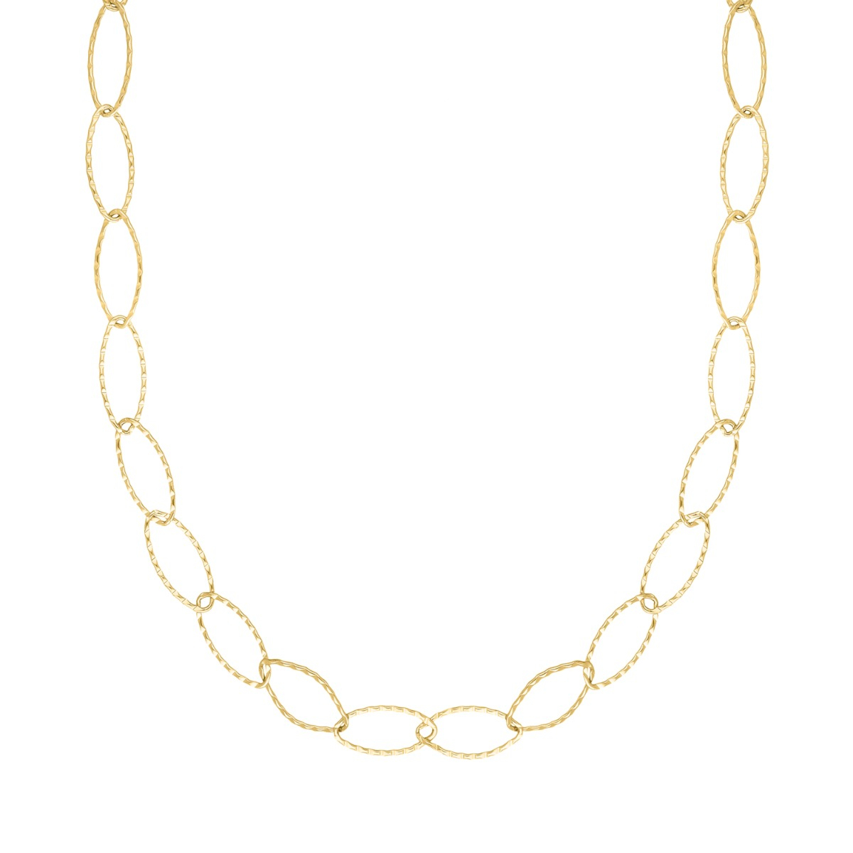 Lange ketting gedraaide chains goudkleurig