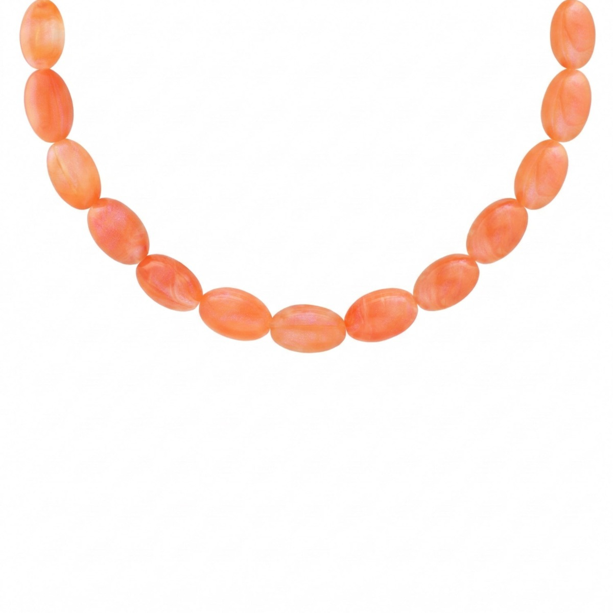 Ovale kralen ketting oranje