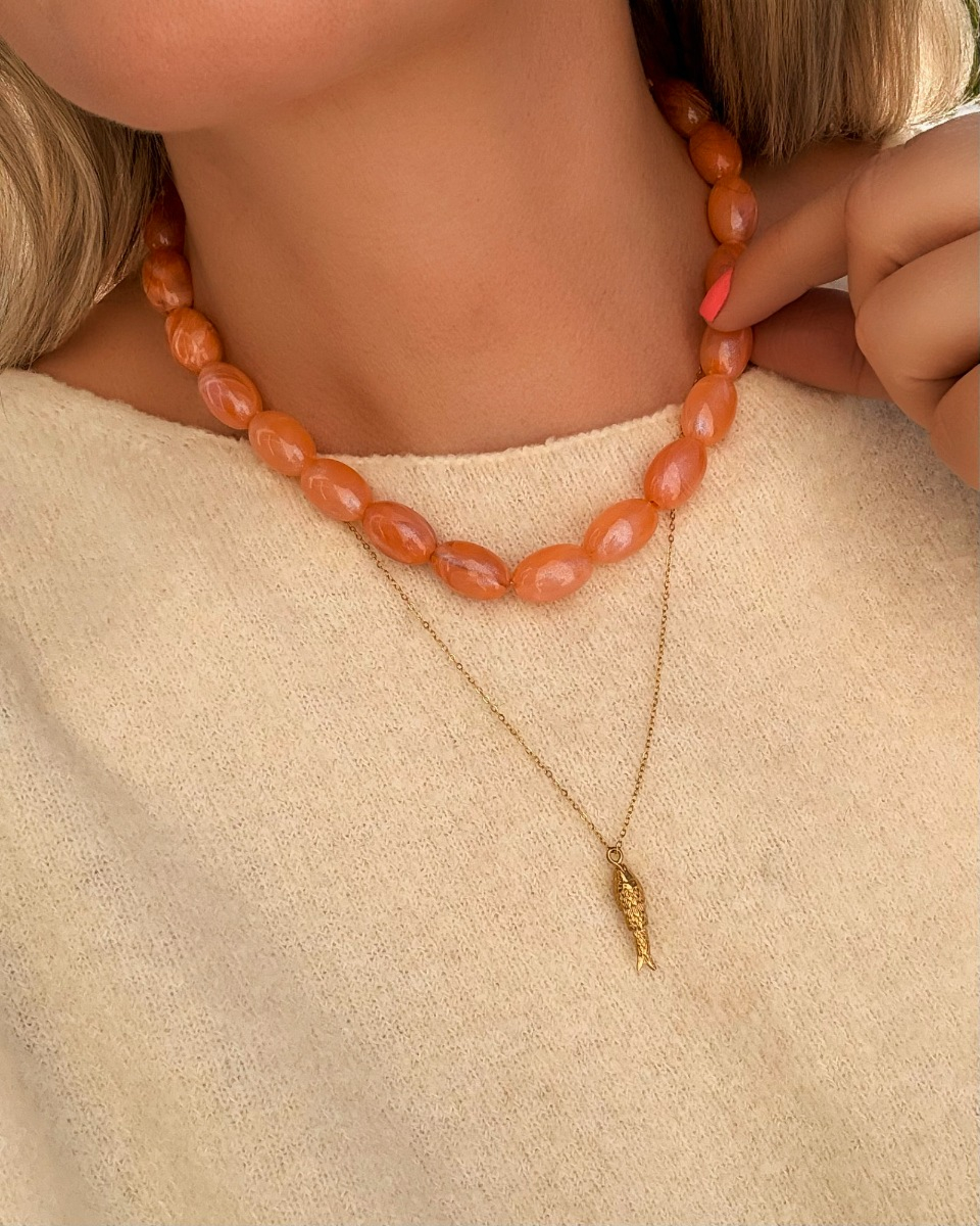 Kralen ketting oranje