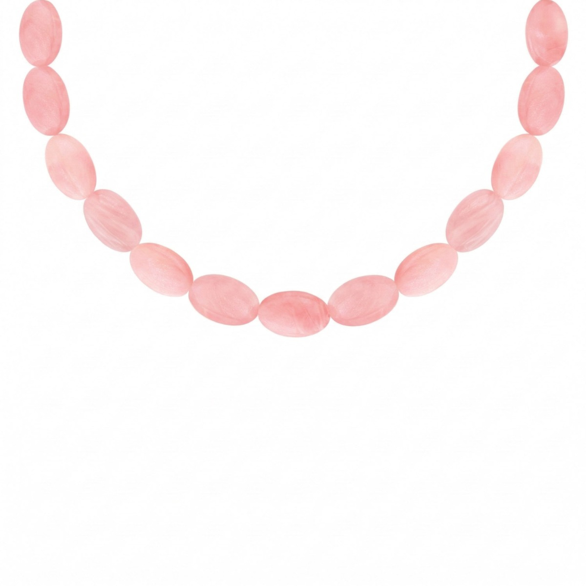 Ovale kralen ketting roze