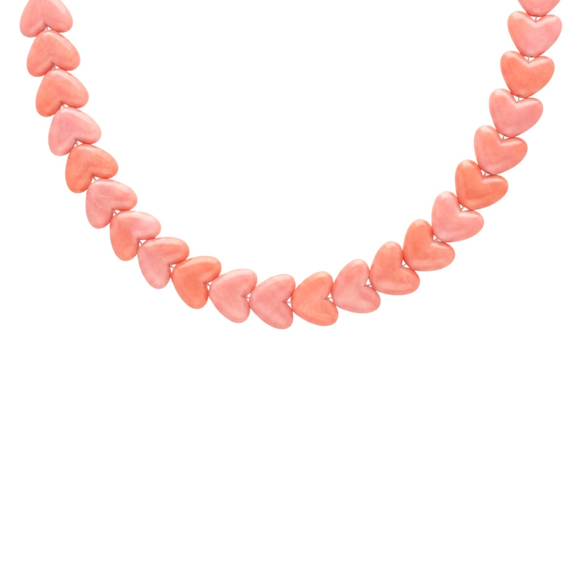 Kralenketting hartjes oranje