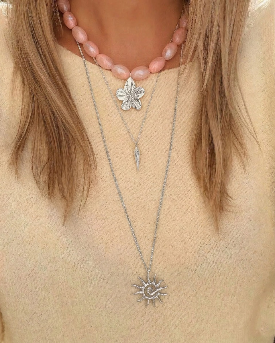 Necklaceparty met kralen en bedels zilver