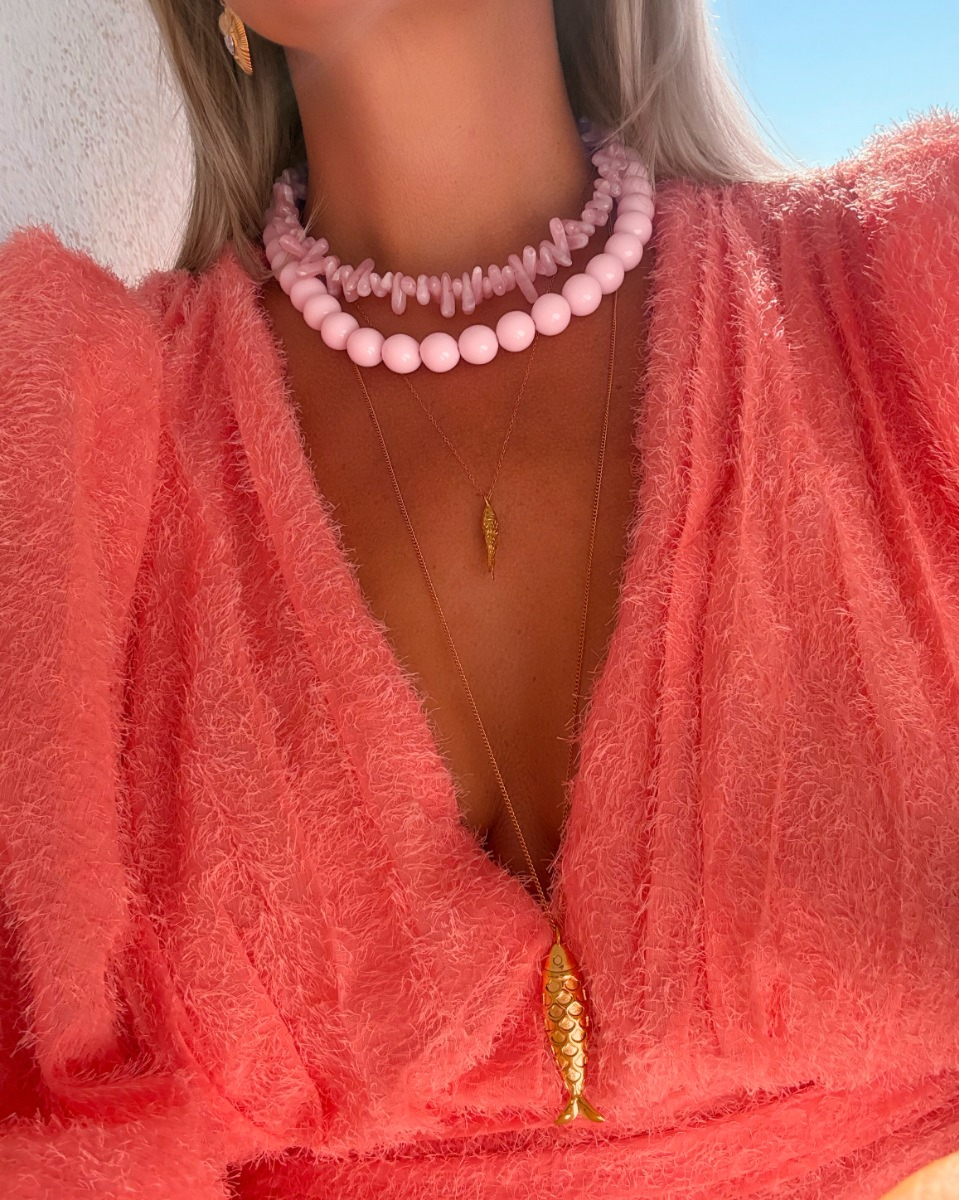 Roze necklaceparty goud