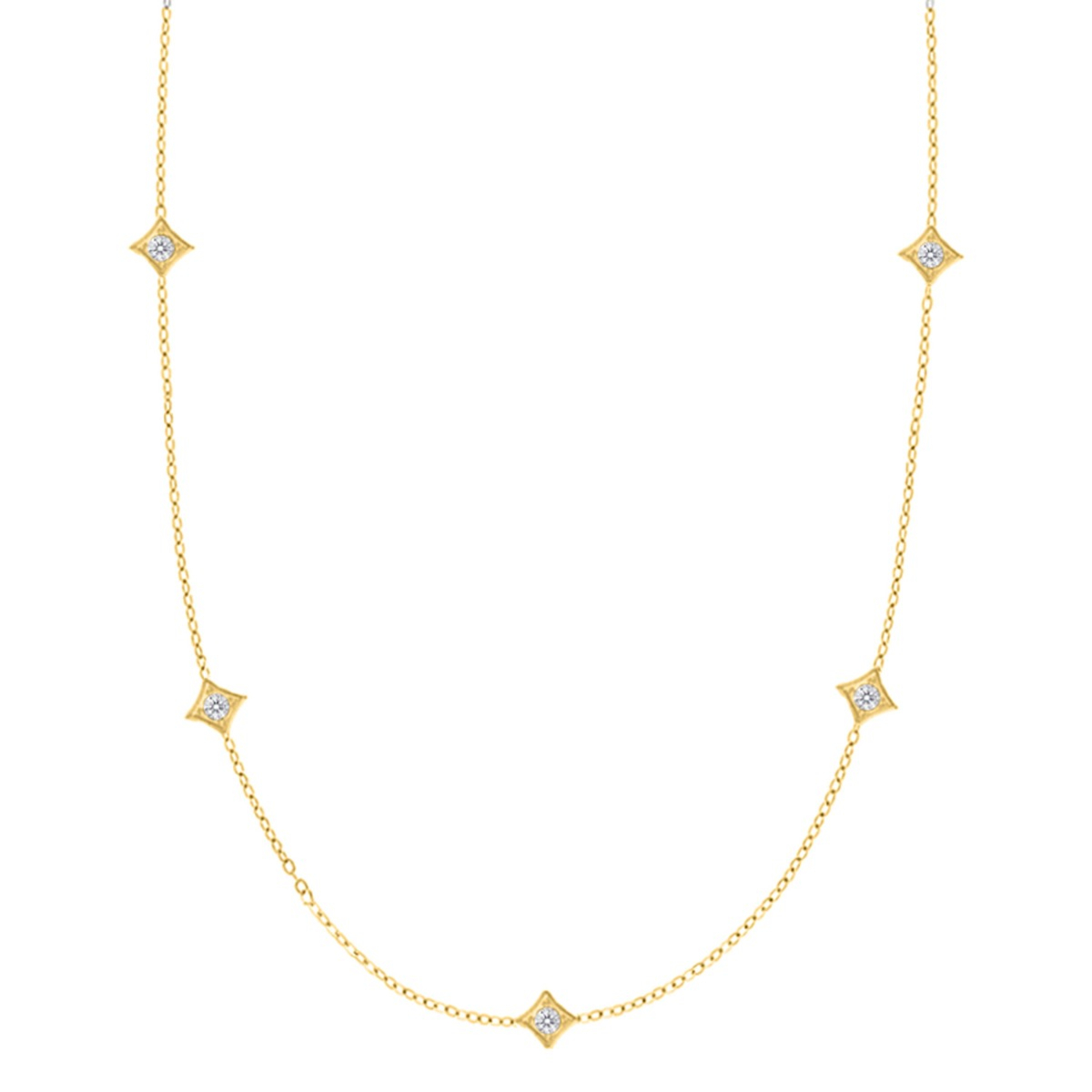 Minimalistische ketting met ruitjes goudkleurig