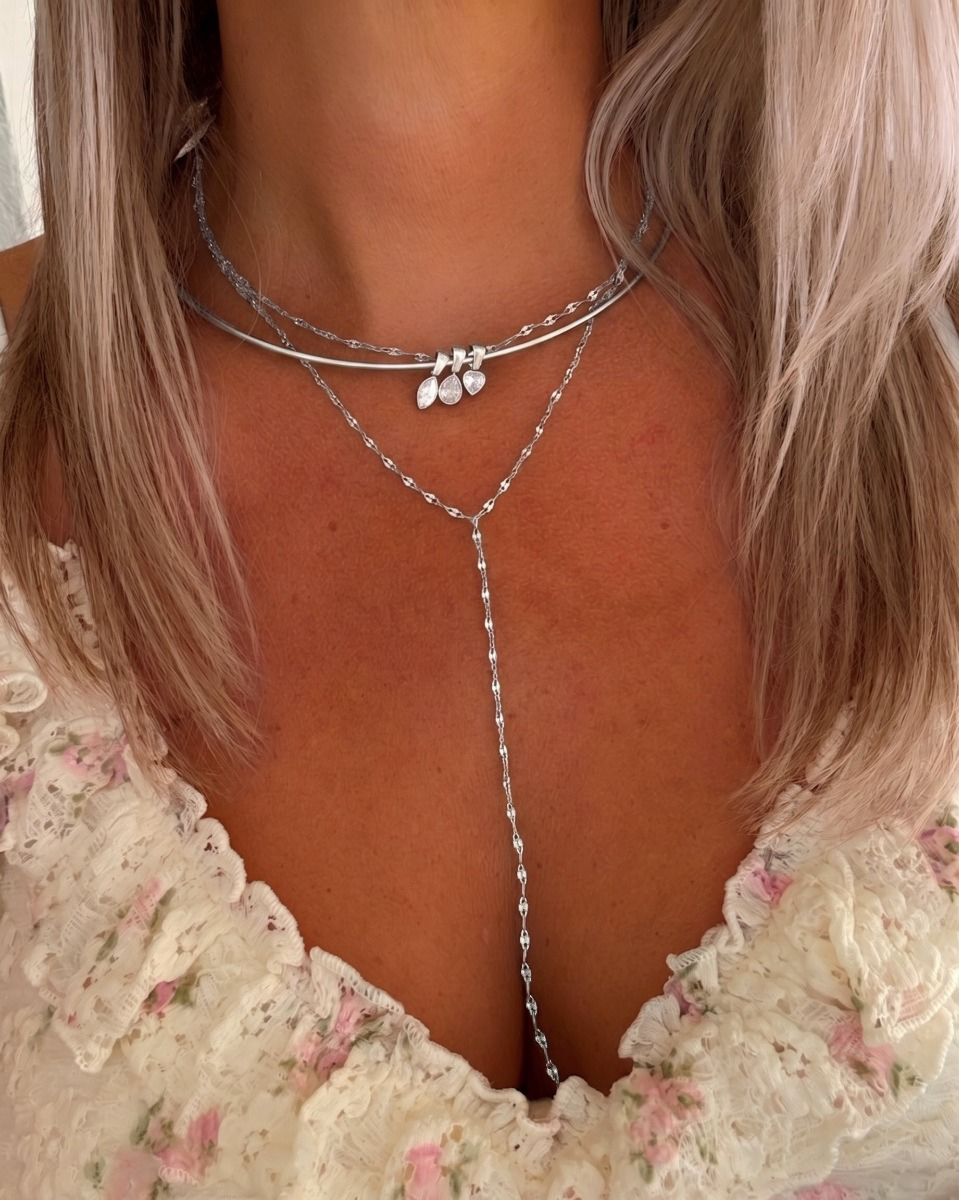 Necklaceparty met y ketting zilver