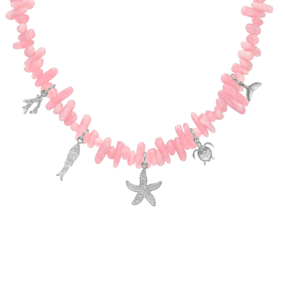 Kralenketting roze met zomer bedels