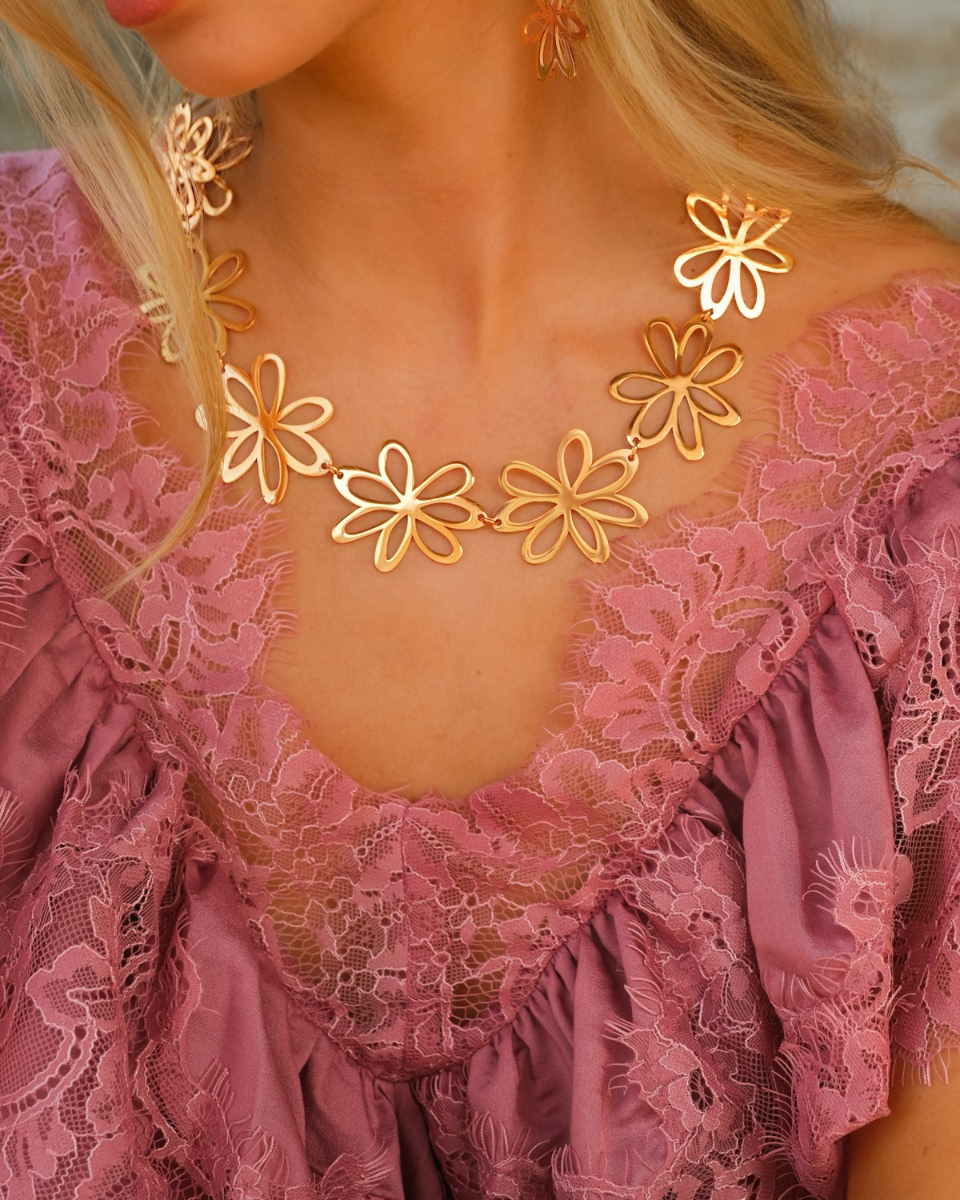 Bloom ketting statement goud