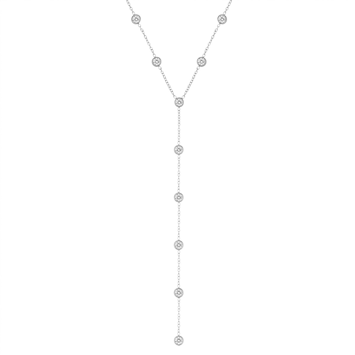 Y ketting met ronde steentjes