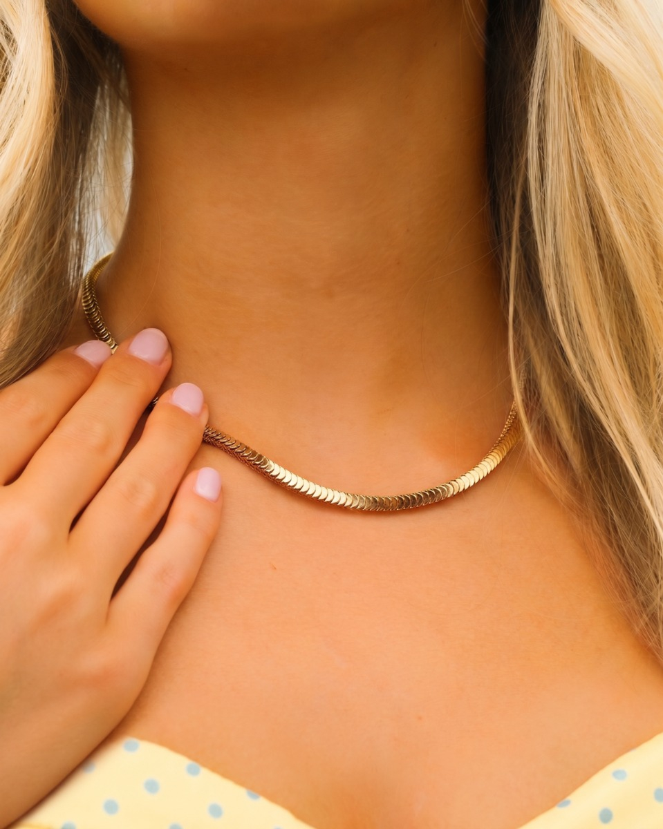 Schakelketting cube goudkleurig