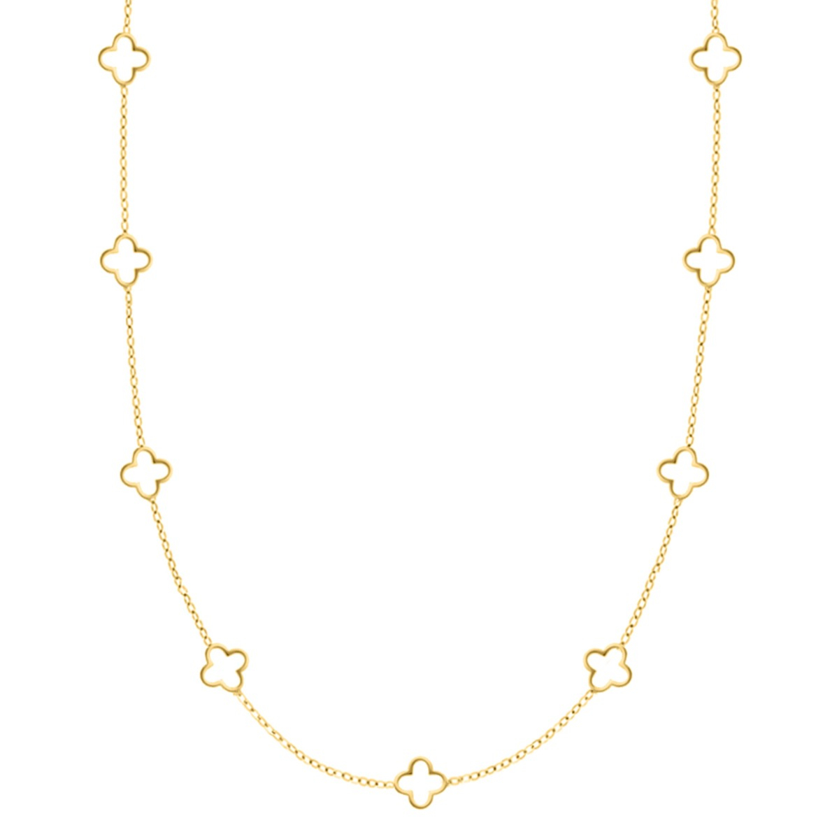Klaver ketting lang goudkleurig