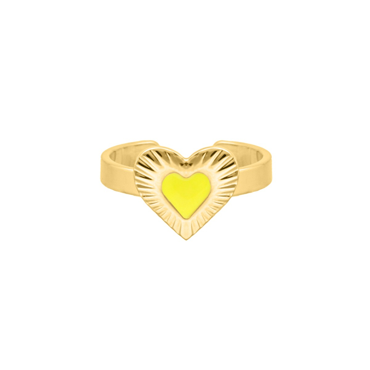 Ring met hartje geel
