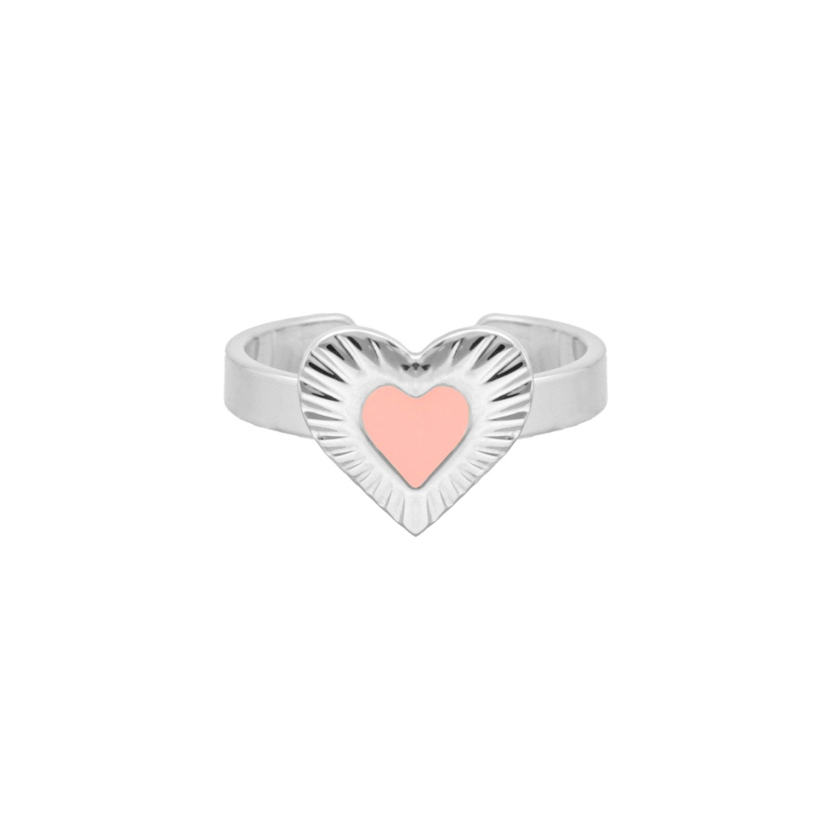 Ring met hartje roze