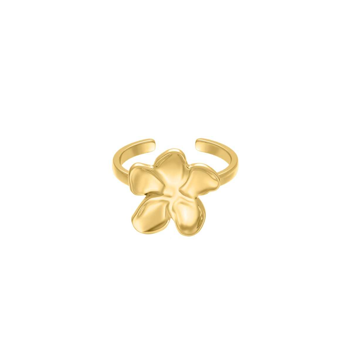 Gouden ring met bloemetje