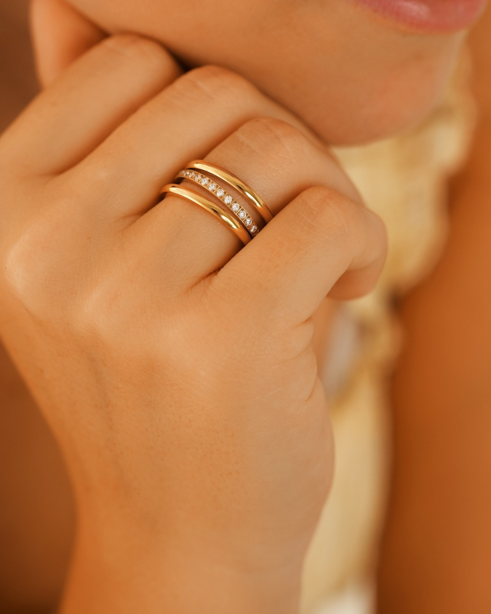 Gouden ringen combinatie