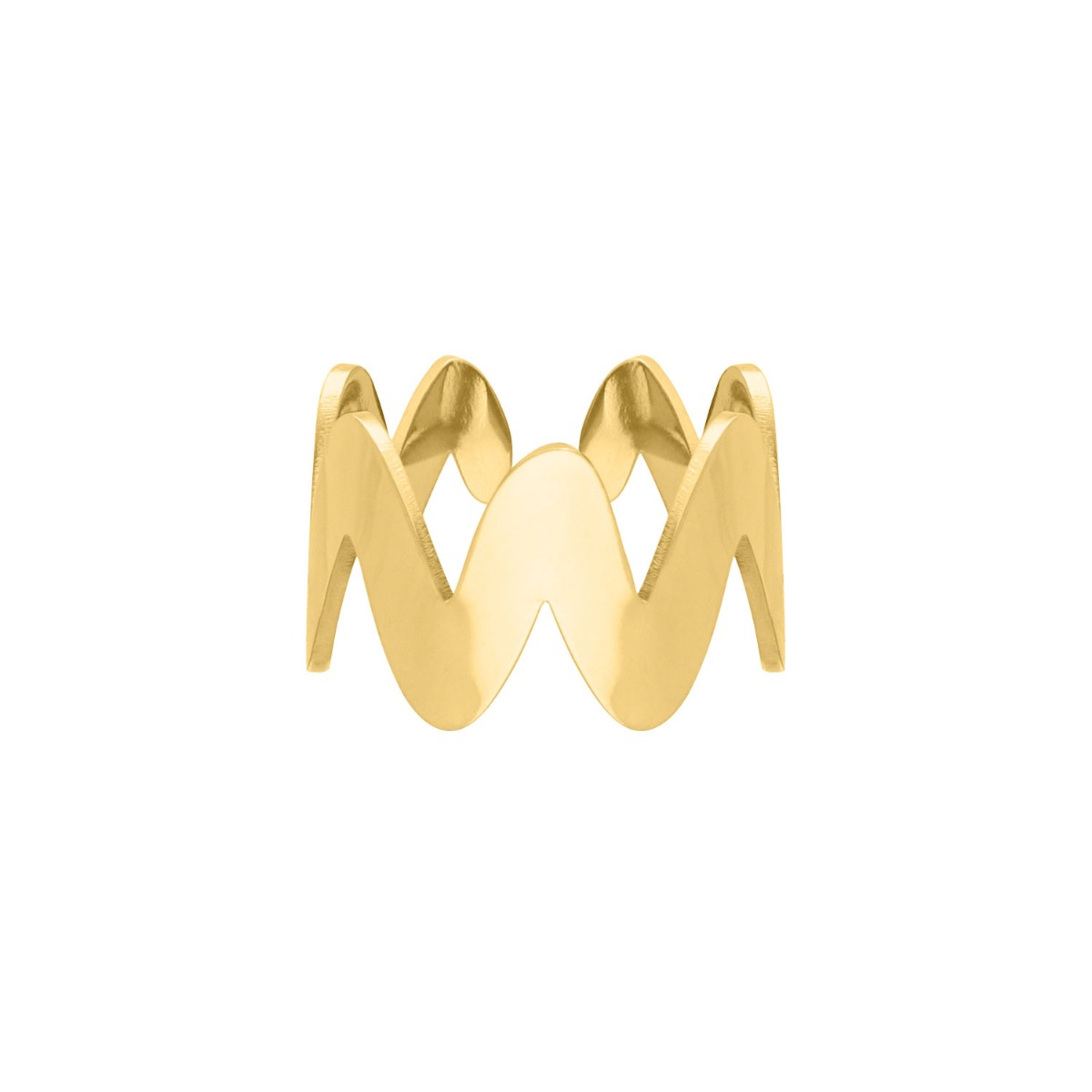 Trending zigzag ring goudkleurig