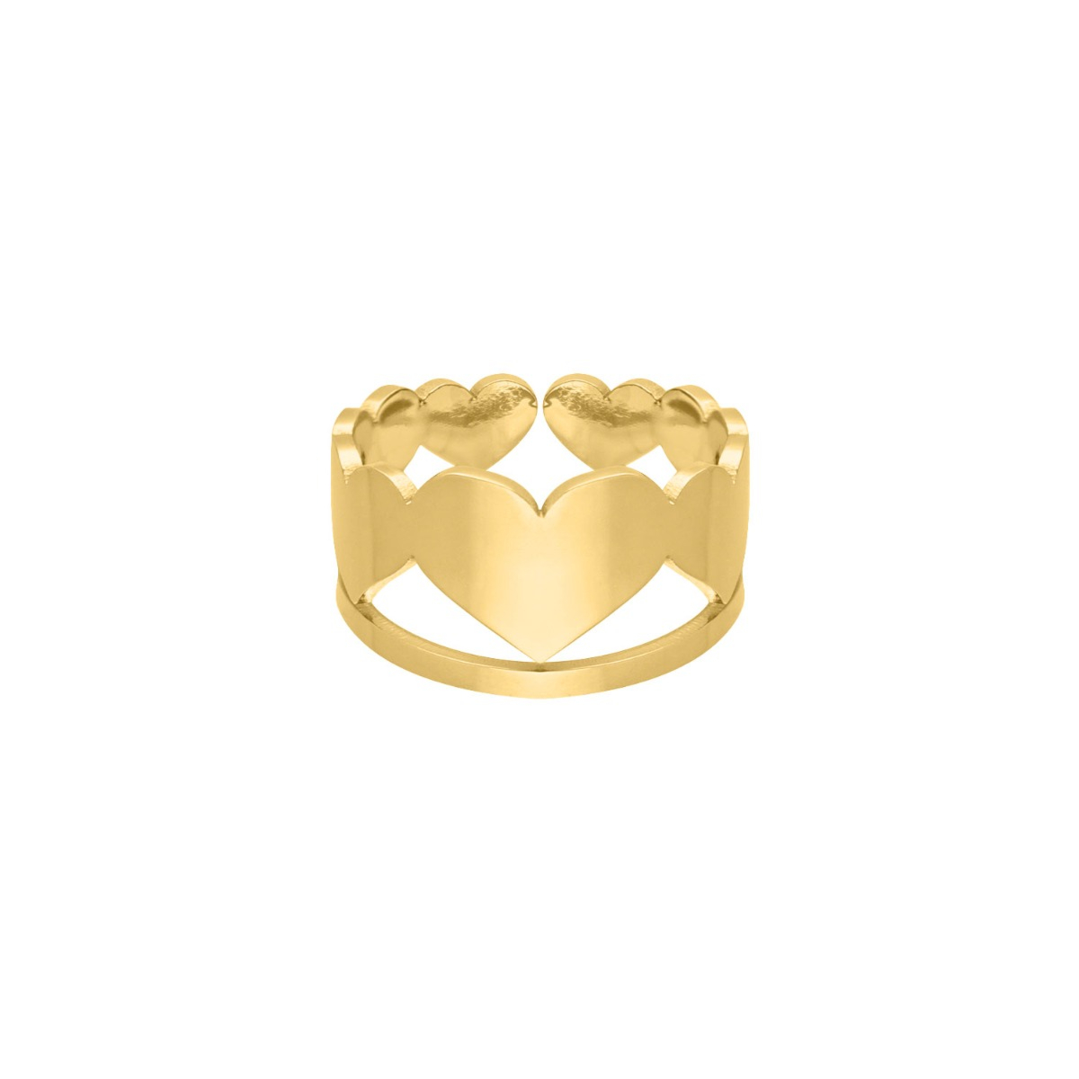 Multi heart ring goudkleurig