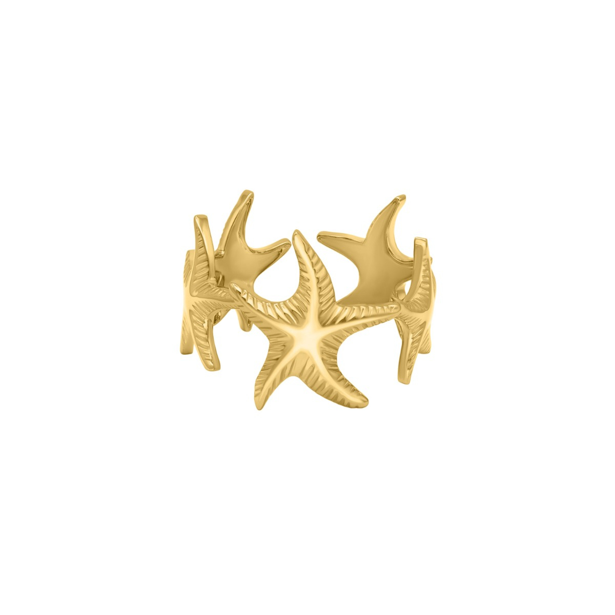 Zeesterren ring goudkleurig