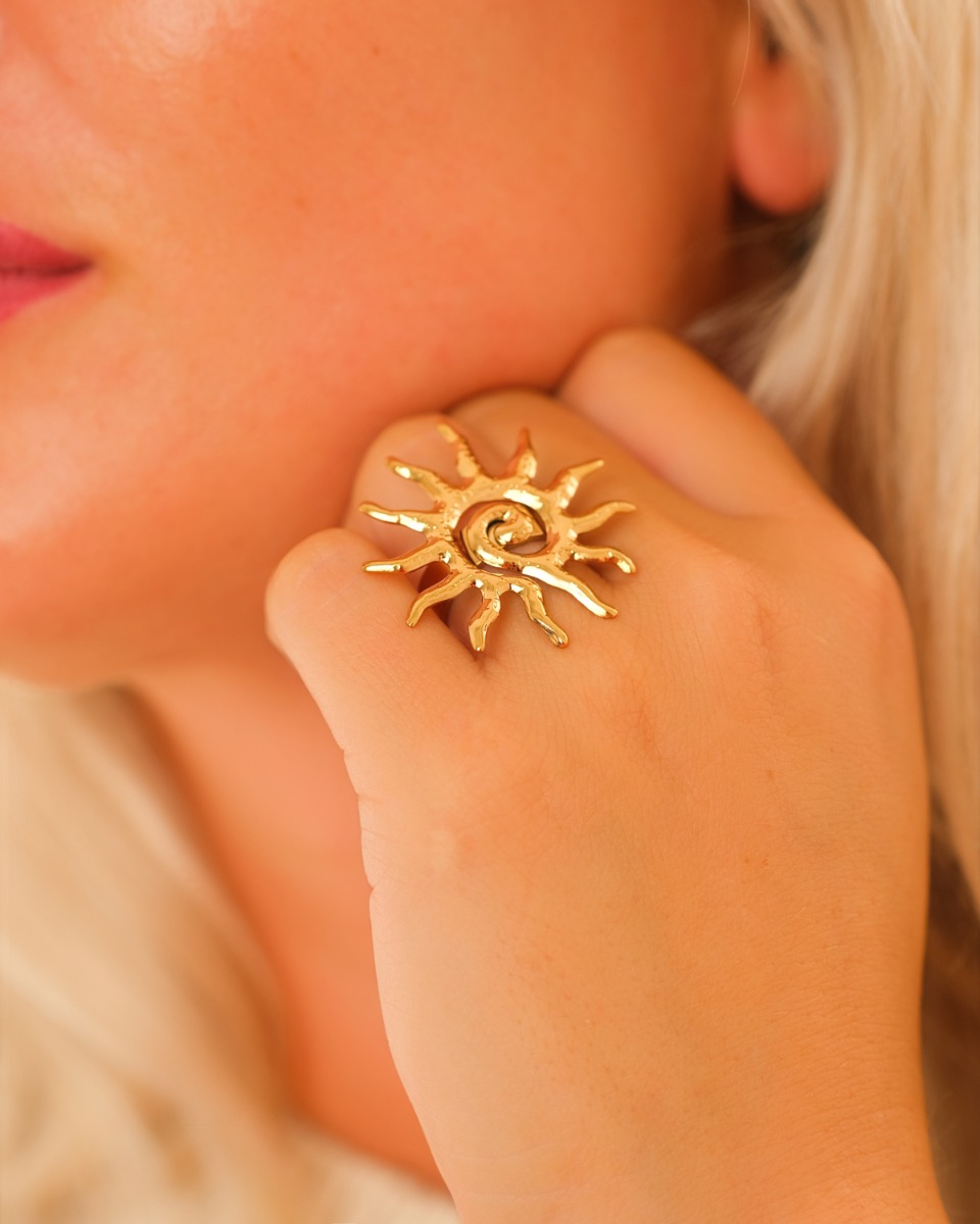 Gouden zon ring