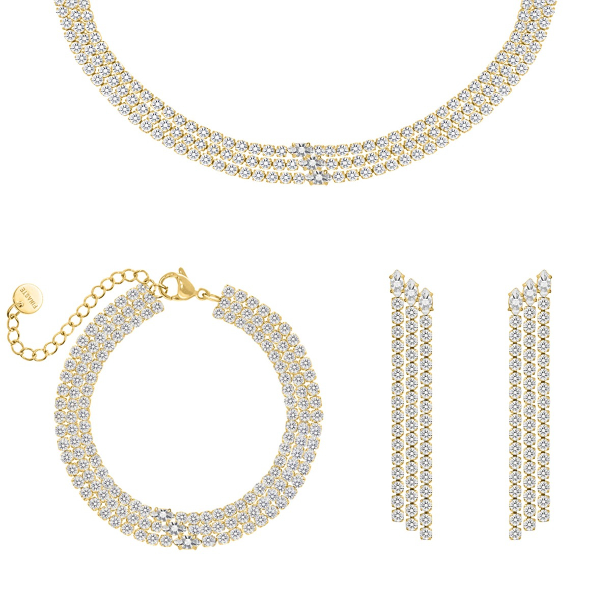 Exclusive party sieraden set goudkleurig
