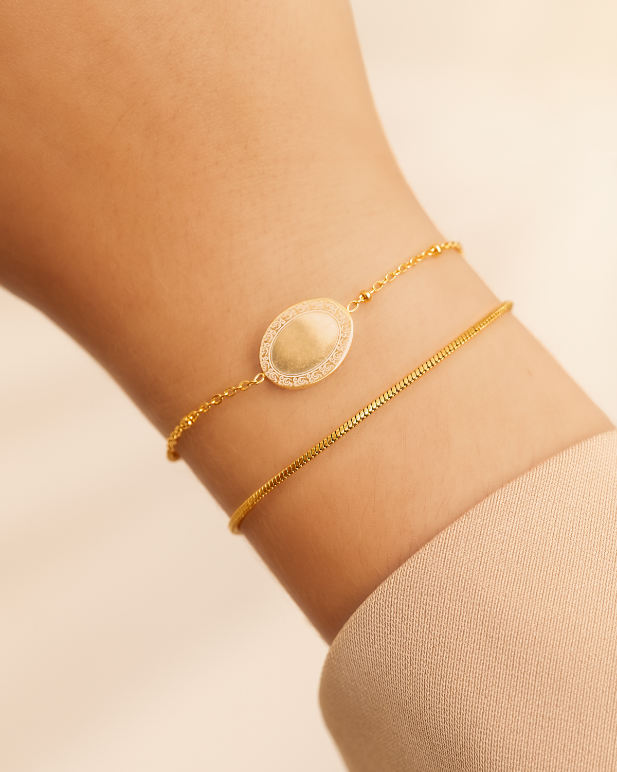 Armband mini snake chain goudkleurig