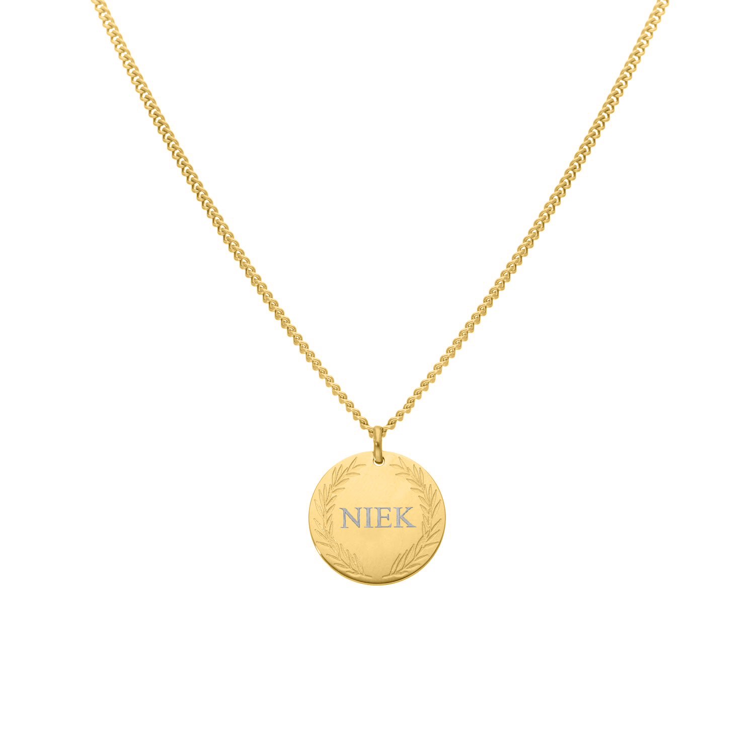 Ketting graveerbare munt goud kleurig
