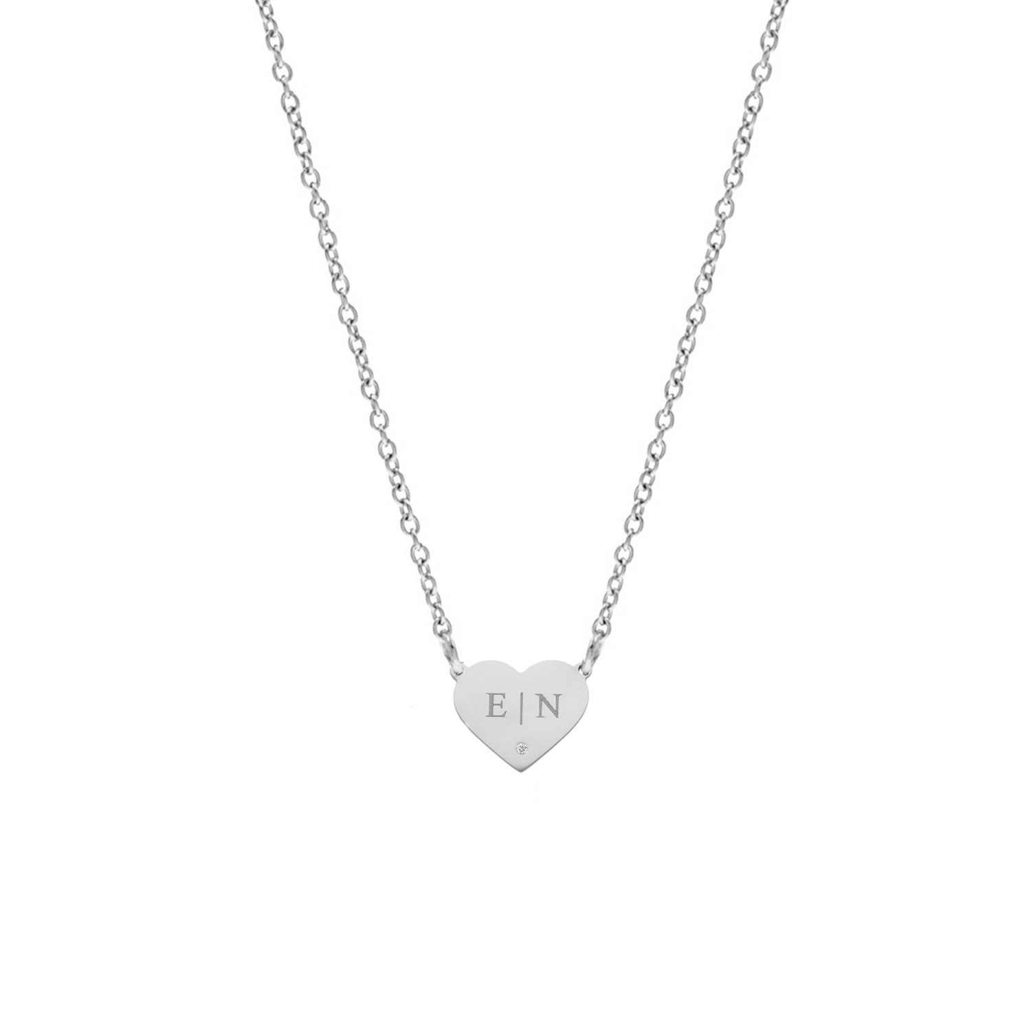 Graveerbare ketting shiny heart