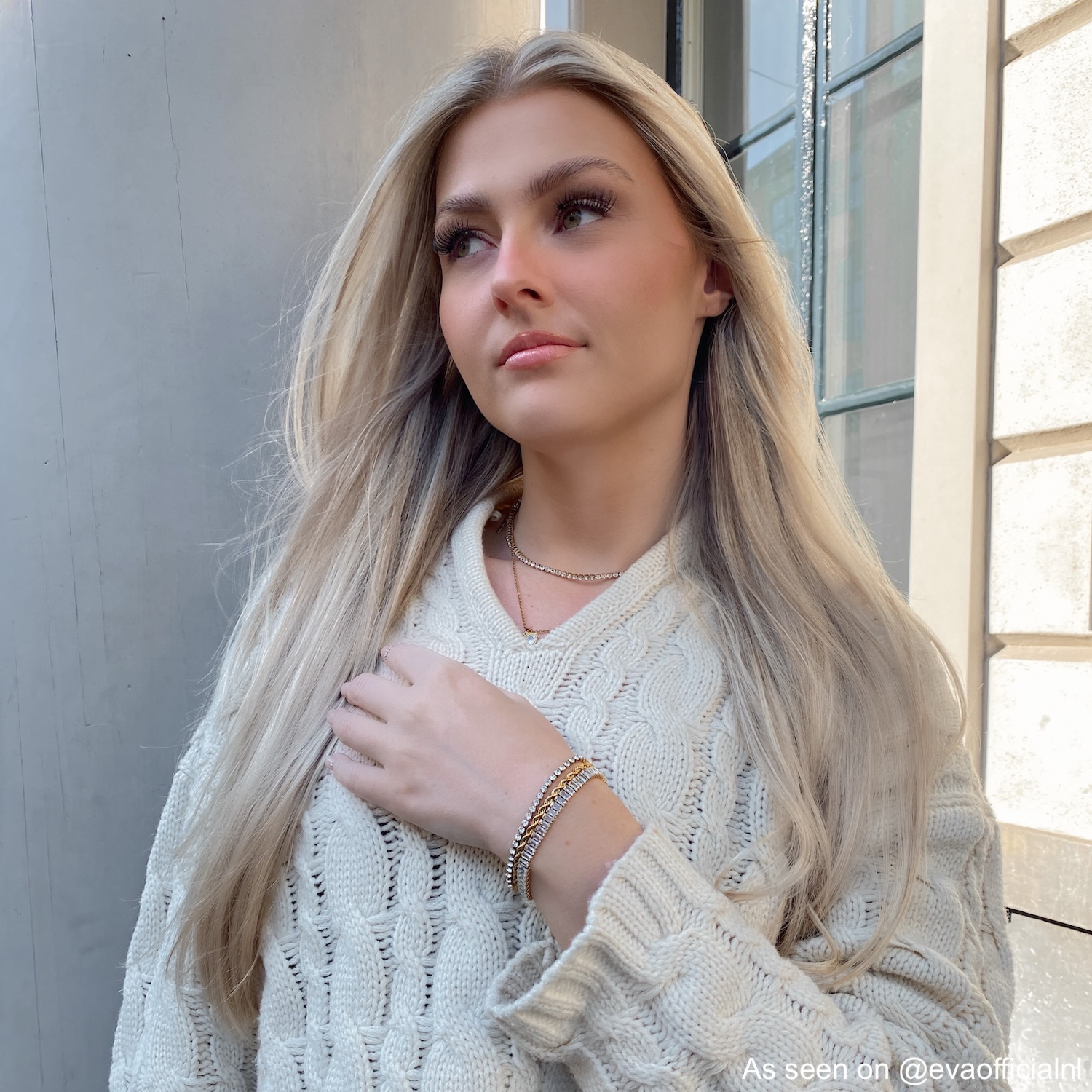 Tennis sieraden bij influencer