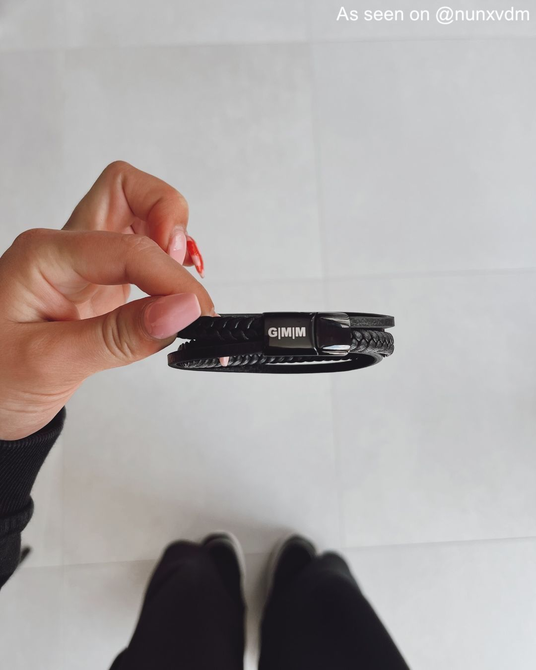 Influencer met leren heren armband
