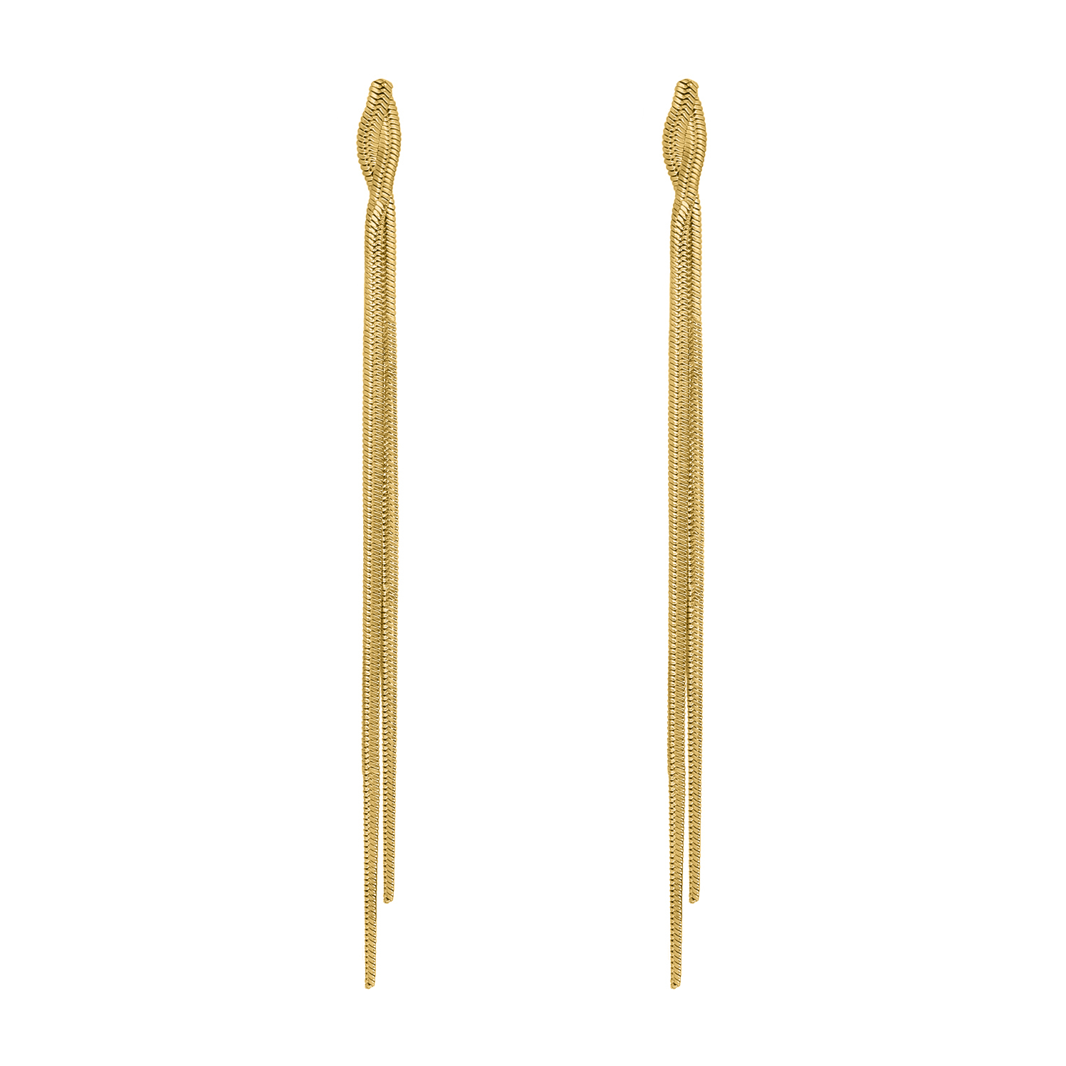 Oorhangers snake chain goudkleurig