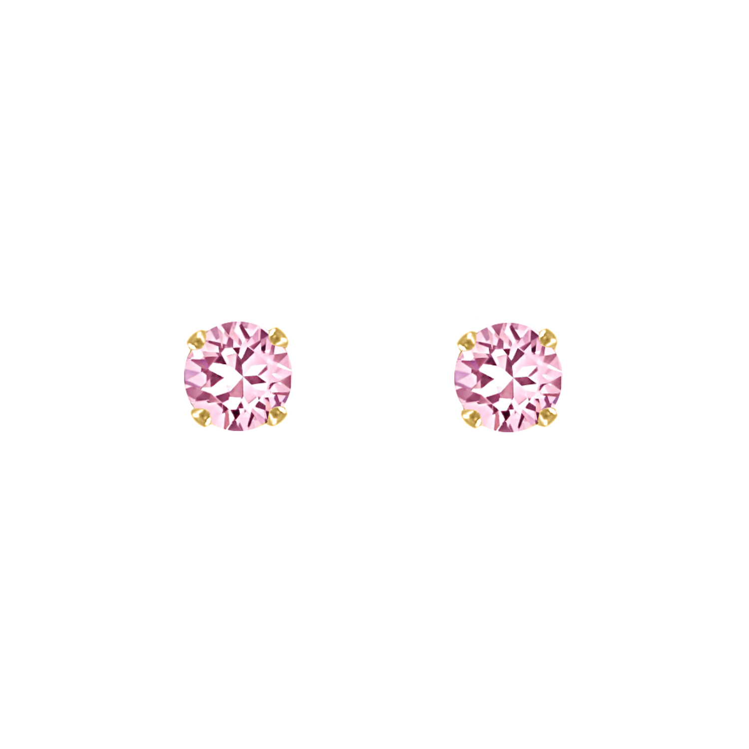 Oorknopjes pink stone goudkleurig