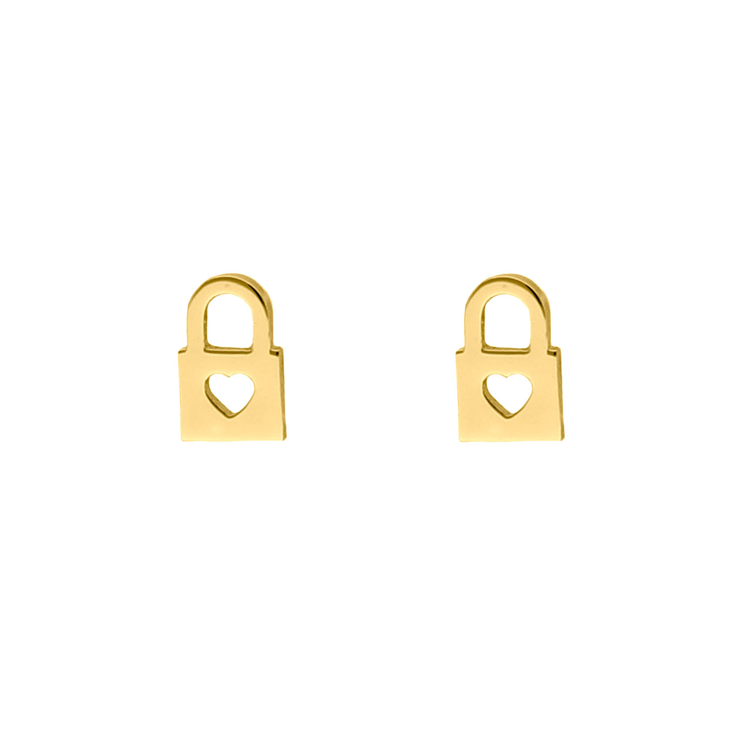 Stud oorbellen slotje kleur goud