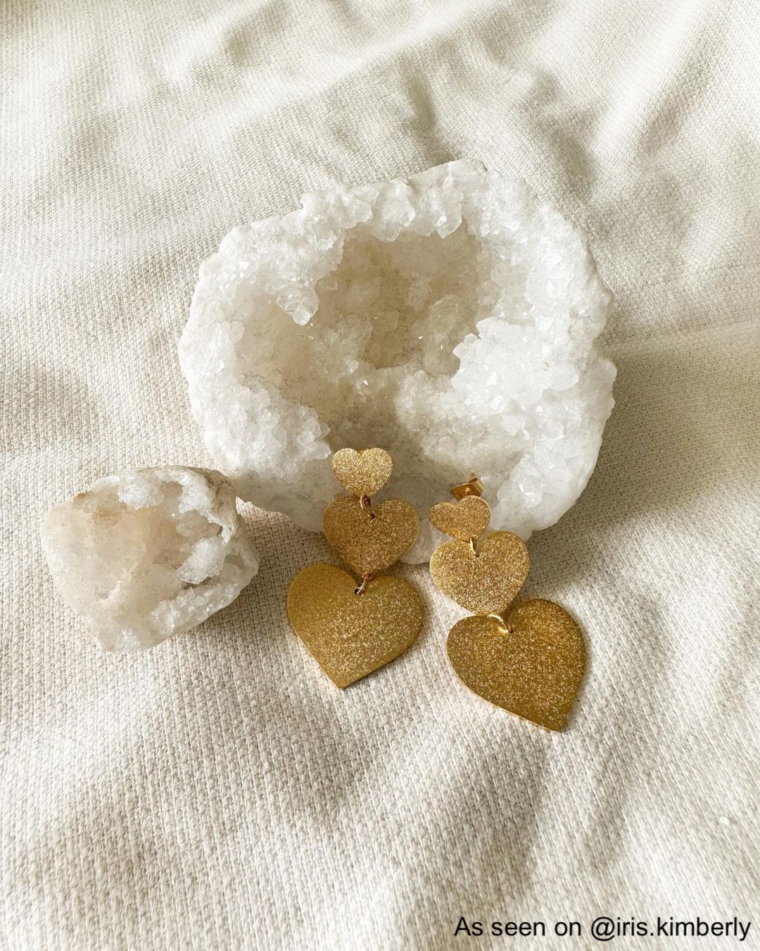 Triple heart earrings goldplated