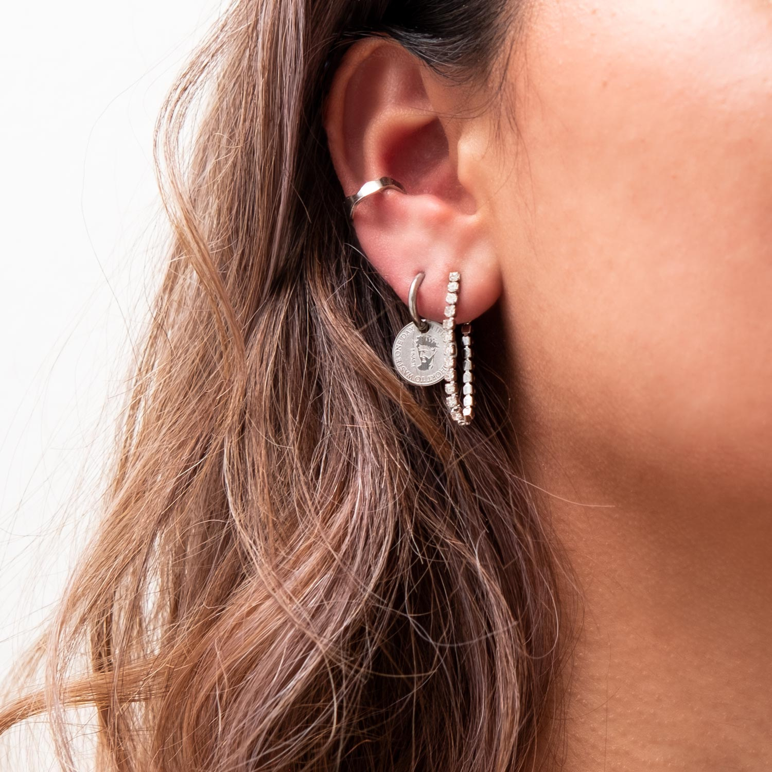 Zilveren trendy ear party