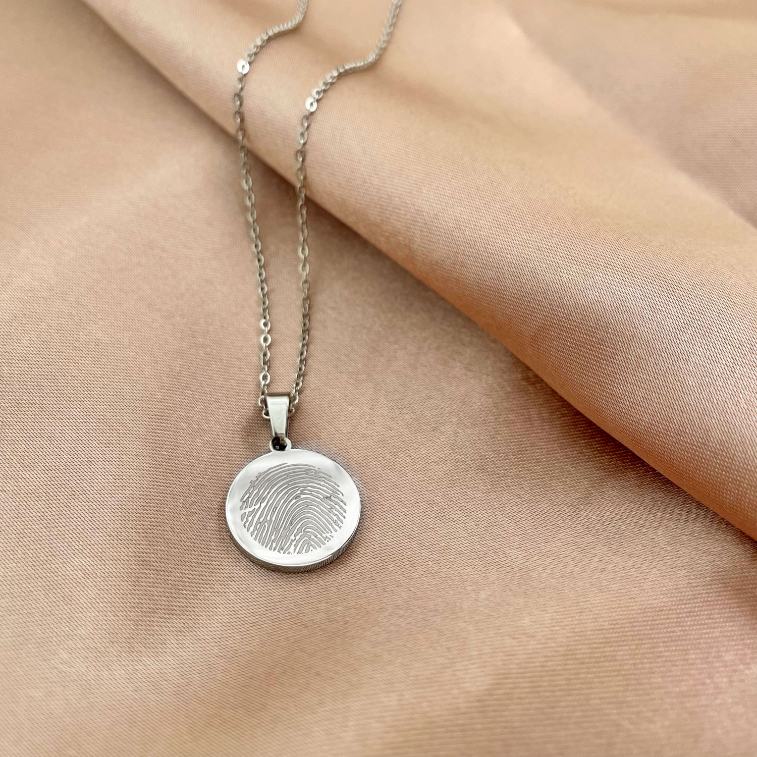 Zilveren ketting met vingerafdruk