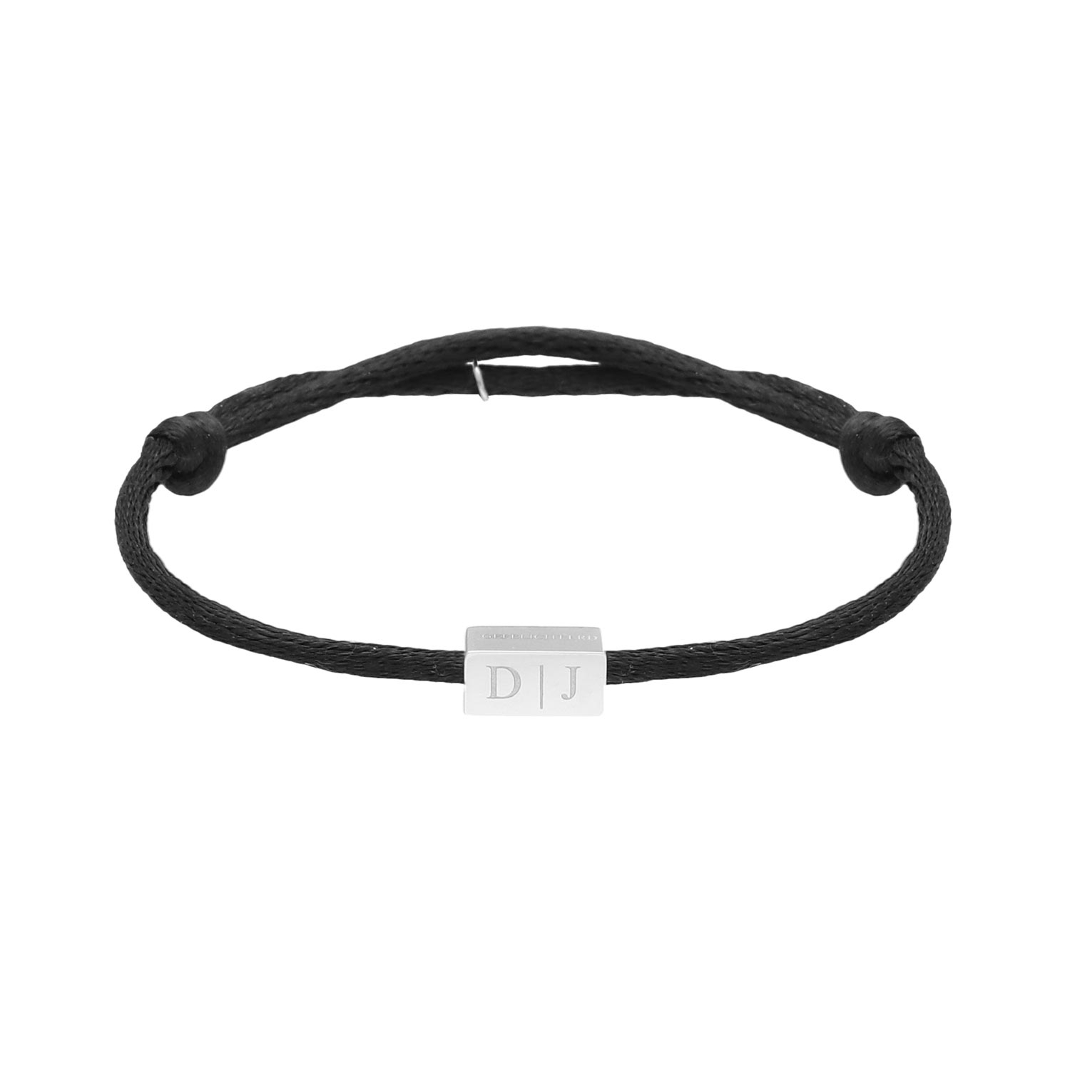 Initial cube armband zwart