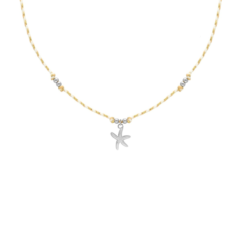 Beige touw ketting zeester