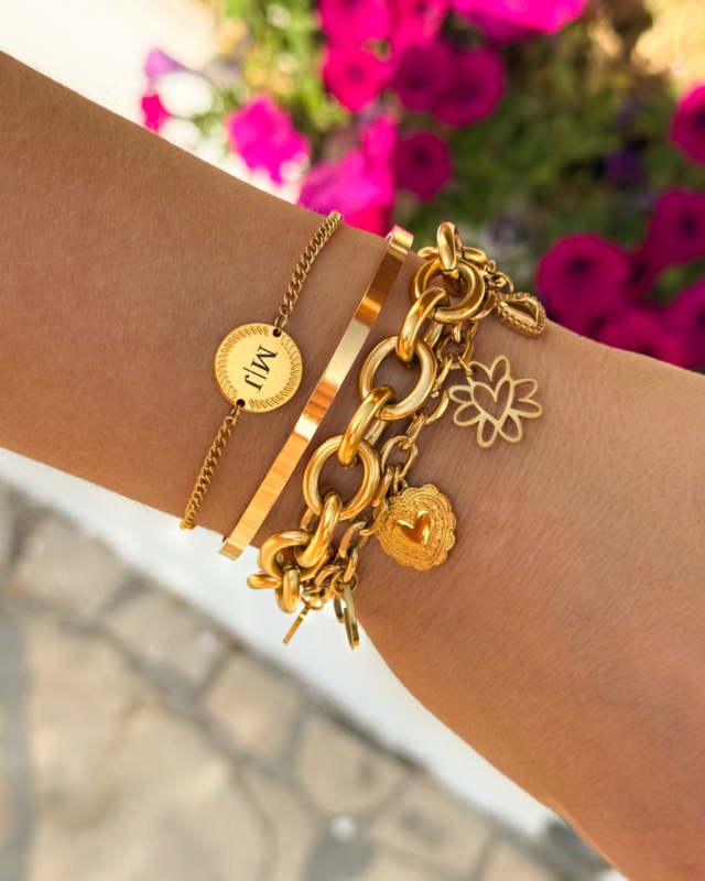 Gouden armparty hartjes