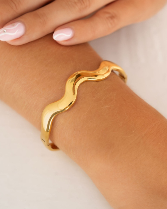 Gouden wave bangle