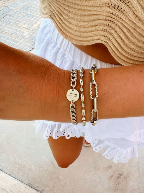 Zilveren schakelarmband armparty