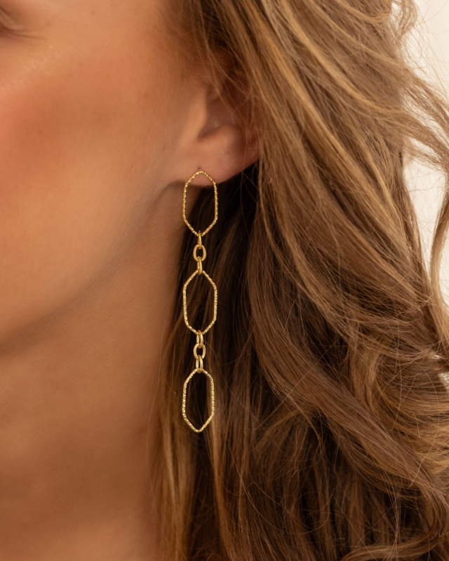 Gouden ketting oorbellen